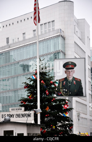 Il Checkpoint Charlie Berlino Germania Foto Stock