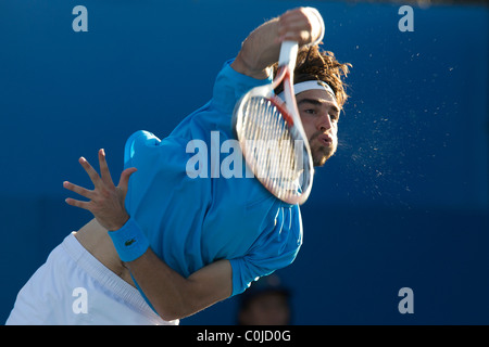 Jeremy Chardy, Francia, in azione al Medibank Torneo Internazionale di Tennis, Sydney. Foto Stock