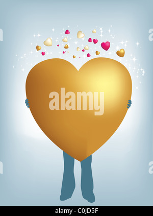 Azienda massiccia amore cuore Foto Stock
