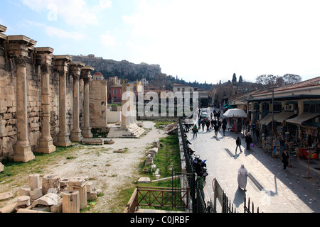 Grecia Atene Attica una vista da piazza Monastiraki Foto Stock