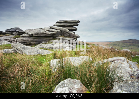 Tor ruvida. Bodmin Moor. La Cornovaglia. In Inghilterra. Regno Unito. Foto Stock