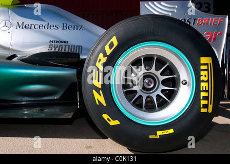 Pirelli - Pirelli Tyre su Mercedes GP-Mercedes MGP W02. Foto Stock