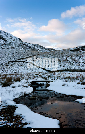 Vista da Llyn Idwal Snowdonia verso Foel-goch Foto Stock