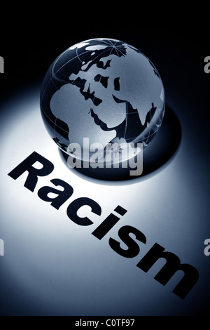 Globe, il concetto di razzismo Foto Stock