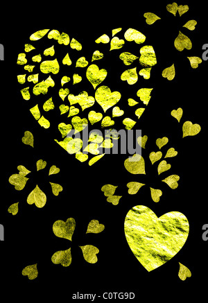 Cuore a forma di lamina di oro Foto Stock