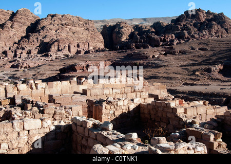 Petra royal Regno di Giordania tombe e templi Foto Stock