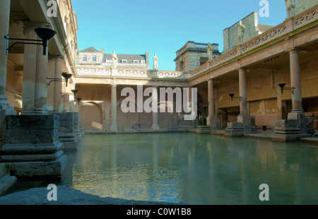 Grande bagno. Il bagno romano, bagno, somerset, Regno Unito. Foto Stock
