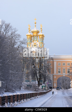 Il Palazzo di Caterina, Carskoe Selo, Pushkin, San Pietroburgo, Russia Foto Stock