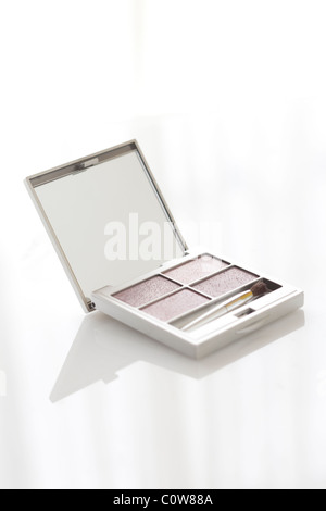 Pulire argento make up case con semplici fresca luce Foto Stock