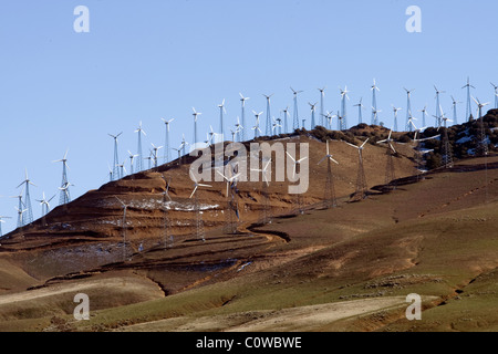 Turbina eolica farm - bordo occidentale del Deserto Mojave, California. Foto Stock