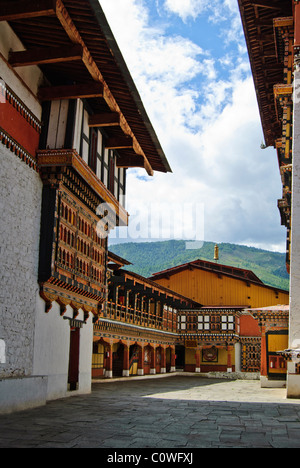 Area in Paro Dzong, Paro. Foto Stock