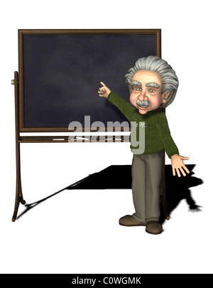 Albert Einstein (german physicist, 1879 - 1955) with blackboard Foto Stock