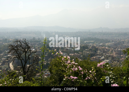 Vista di Kathmandu da Swayambhunath, Kathmandu, Nepal. Foto Stock