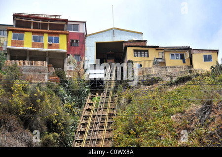 Espirituu Santo assencores funicolare Valparaiso Cile Foto Stock