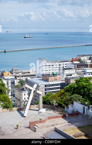 Largo da Cruz Quebrada, caduti Croce, Pelourinho, Salvador, Bahia, Brasile Foto Stock