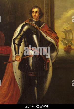 Lo zar Pietro il Grande (1672-1725) dipinta da Godfrey Kneller Foto Stock