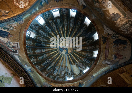 Il soffitto e la cupola della moschea di Kariye Istanbul Foto Stock