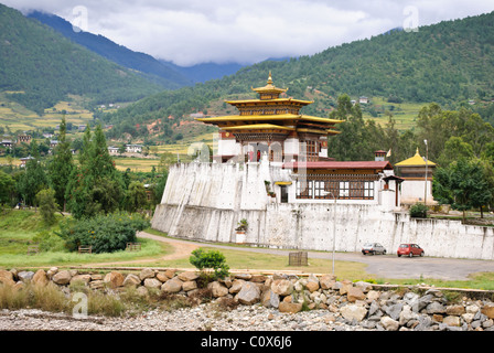 Monaco trimestre vicino al Punakha Dzong, Bhutan Foto Stock