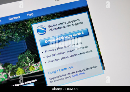 Google Earth sito web Foto Stock