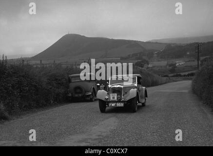 1937 Riley Lynx, pilotato da M.G. Shorey. 1937 rally gallese. Foto Stock