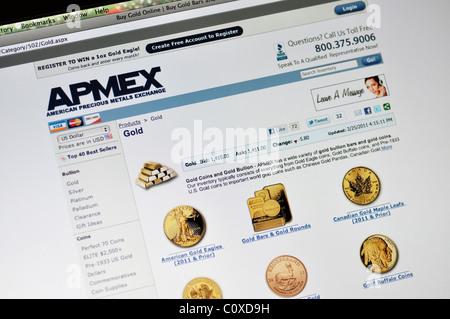 Sito web APMEX - American Metalli Preziosi Exchange Foto Stock