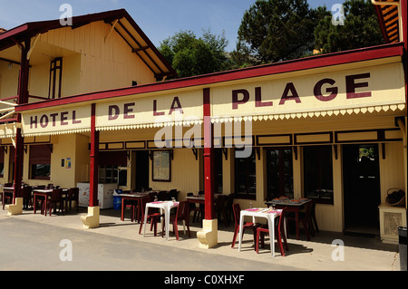 Hotel nel villaggio de l'herbe, Cap Ferret, Dipartimento della Gironde, Francia Foto Stock