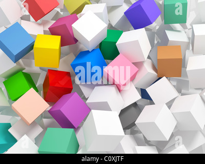 Bella immagine 3D di diversi colori cube sfondo astratto Foto Stock