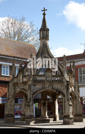 "Pollame Croce' ubicazione del mercato storico, Salisbury Wilts Inghilterra Foto Stock