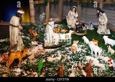 Presepe (chiamato nacimiento, pesebre, portale o belen in spagnolo) Dettaglio, La Paz , Bolivia Foto Stock