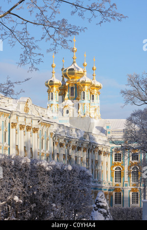 Il Palazzo di Caterina, Carskoe Selo, Pushkin, San Pietroburgo, Russia Foto Stock