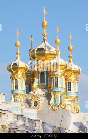 Il Palazzo di Caterina, Carskoe Selo, Pushkin, San Pietroburgo, Russia Foto Stock
