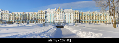Il Palazzo di Caterina, Carskoe Selo, Pushkin, San Pietroburgo, Russia Foto Stock