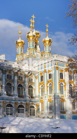Il Palazzo di Caterina, Carskoe Selo, Pushkin, San Pietroburgo, Russia Foto Stock