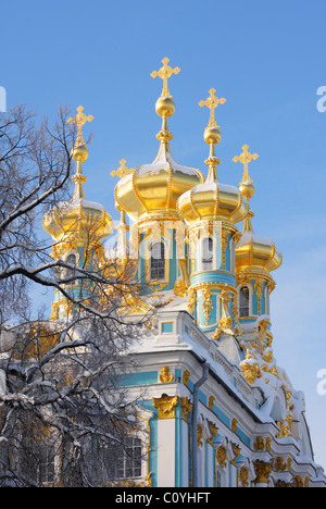 Il Palazzo di Caterina, Carskoe Selo, Pushkin, San Pietroburgo, Russia Foto Stock