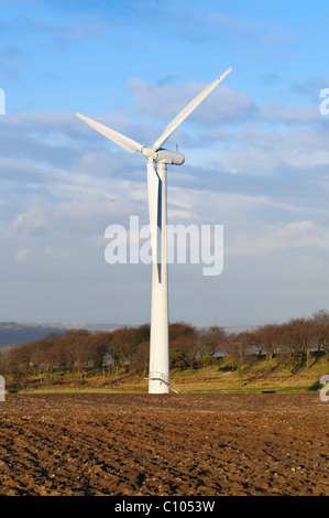 La generazione di energia eolica in 35m di altezza al mozzo e un diametro del rotore di 37m su Royd Moor Foto Stock