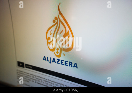 Il sito web in lingua inglese di Al Jazeera canale di notizie Foto Stock