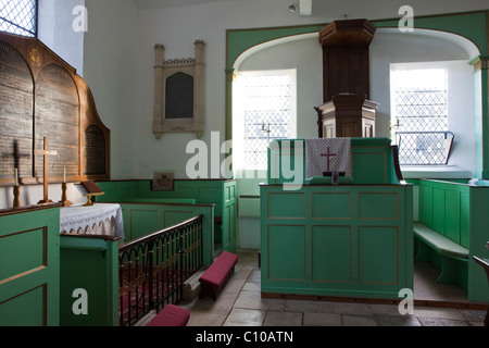 St Lawrence, Didmarton, Gloucestershire, inizio chiesa inglese Foto Stock