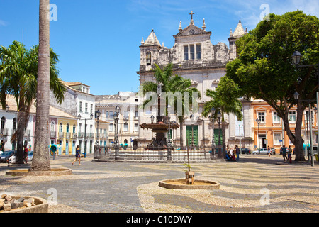 Cattedrale di Salvador, Torreio de Gesù Square, Salvador, Brasile Foto Stock