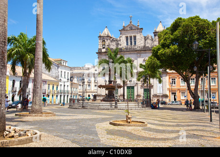 Cattedrale di Salvador, Torreio de Gesù Square, Salvador, Brasile Foto Stock