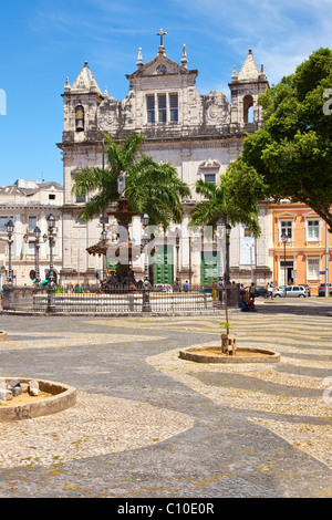 Cattedrale di Salvador, Torreio de Gesù Square, Salvador, Brasile Foto Stock