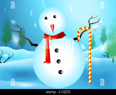 Uomo di neve nella stagione invernale Foto Stock