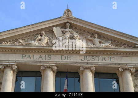 Tribunal d'Instance, il Palais de Justice, Place du Palais, Nizza, Alpes Maritimes, Région Provence-Alpes-Côte d'Azur, in Francia Foto Stock