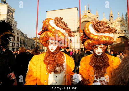 Le maschere di Carnevale, il carnevale di Venezia, Veneto, Italia, Europa Foto Stock