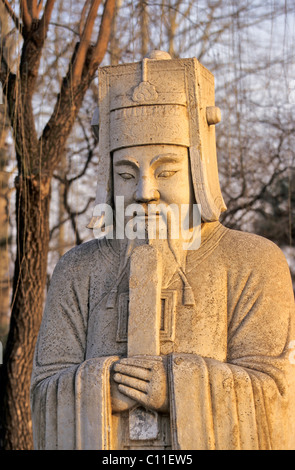 Custode figura sulla strada divino, Tombe Ming, Cina e Asia Foto Stock