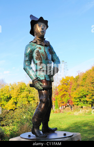 La statua in bronzo di The scarecrow in Oz Park. Chicago, Illinois, Stati Uniti d'America. Foto Stock