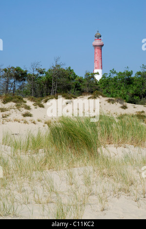 Faro sulla costa di La Coubre in Francia tra le dune,regione Charentes-Poitou Foto Stock