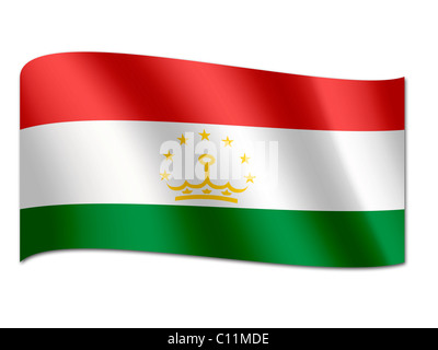 Bandiera del Tagikistan Foto Stock