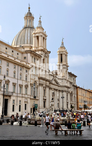 Sant Agnese in Agone basilica chiesa, Piazza Navona, Roma, Lazio, l'Italia, Europa Foto Stock