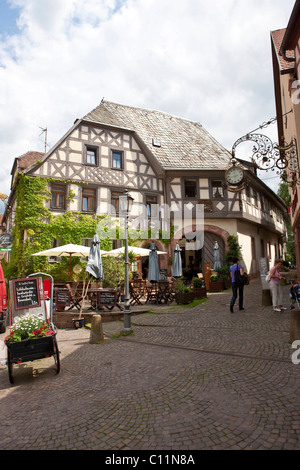 Albergo Storico Krone, Turmstrasse street, Lohr am Main, Hesse, Germania, Europa Foto Stock