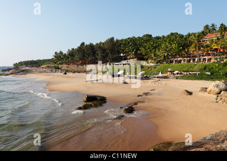 Spiaggia a sud di Kovalam, Hotel Betsaida Hermitage, Costa di Malabar, Malabaresi, Kerala, India meridionale, India, Asia Foto Stock